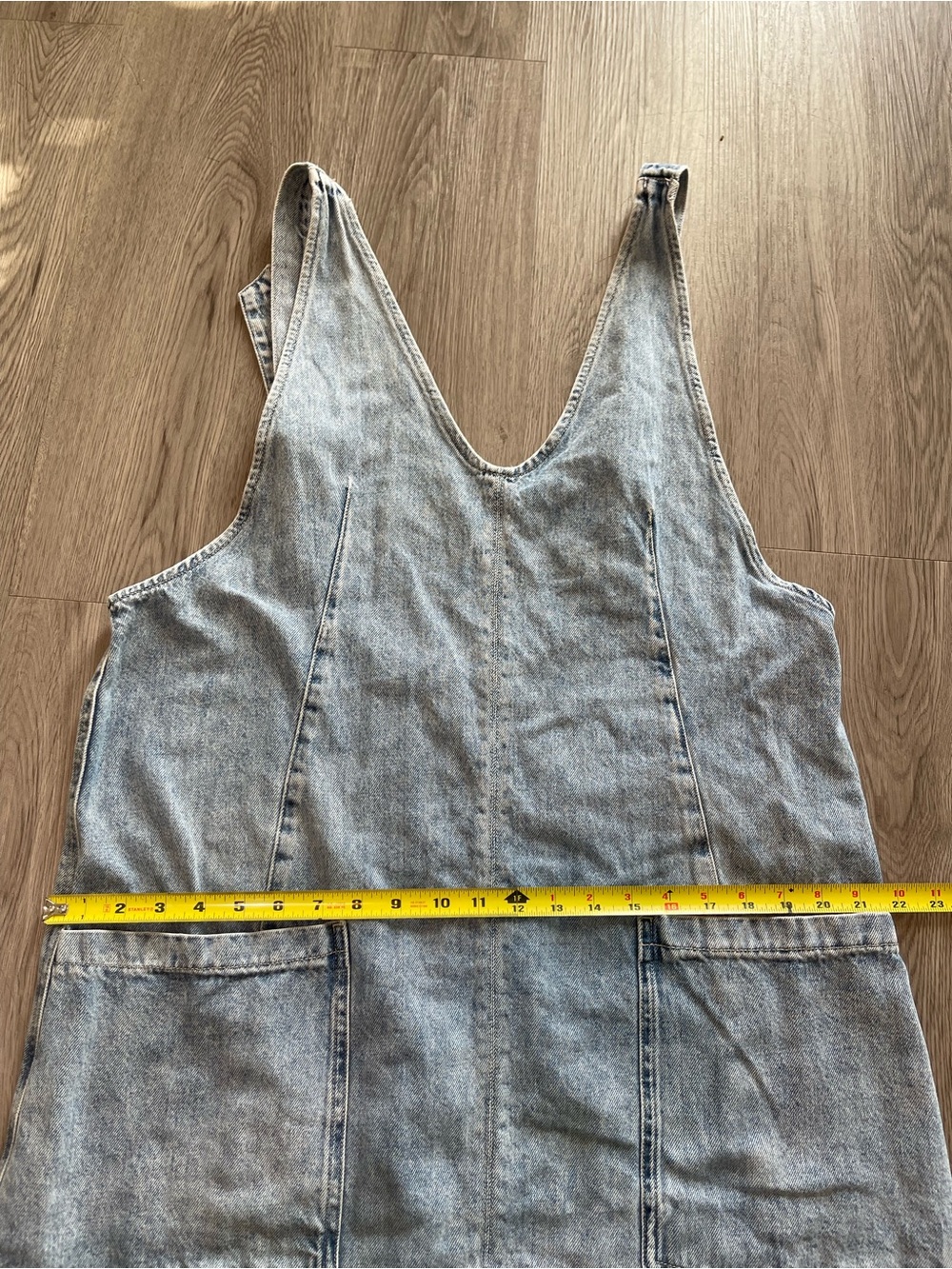 We The Free Light Blue Denim Overalls with Cream Layering Tee - Picture 4 of 11